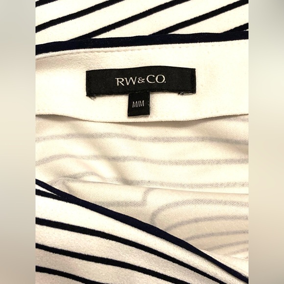 Navy striped boat neck short sleeve shirt with bow print - Picture 4 of 6